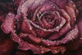 A detailed oil painting of an elegant rose.