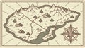 Detailed Old Treasure Map Vector Art, Adventure and Exploration Guide, vector design Generative AI Royalty Free Stock Photo
