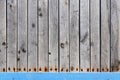 Detailed old wood planks with rusted screws texture Royalty Free Stock Photo