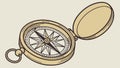 Detailed open vintage compass, essential navigation tool, vector design Generative AI Royalty Free Stock Photo