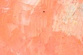 Detailed orange acrylic color abstract artwork painting on stretched canvas for design