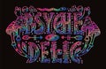 Detailed ornamental Psychedelic lettering