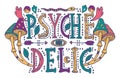 Detailed ornamental Psychedelic lettering