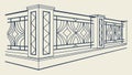 Detailed Ornamental Railing Vintage Architectural Vector, vector design Generative AI Royalty Free Stock Photo