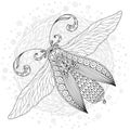 Detailed ornamental sketch of a moth Royalty Free Stock Photo