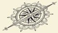 Detailed Ornate Compass Rose, Symbolizing Adventure, vector design Generative AI Royalty Free Stock Photo