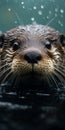 Detailed Otter Portrait: A Sensory Experience For Your Lock Screen Royalty Free Stock Photo