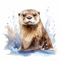 Detailed Otter Watercolor Clipart For Digital Painting And Paper Crafting