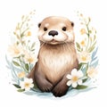 Detailed Otter Watercolor Clipart For Digital Painting And Paper Crafting