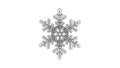 Detailed outline drawing of a sixpointed snowflake crystal, isolated on white background Royalty Free Stock Photo
