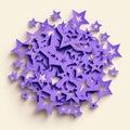 Cluster of Lavender Star Shapes on a Cream Background With Soft Shadows Royalty Free Stock Photo