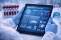 Detailed Overview of Laboratory Analysis Results Displayed on Tablet with Various Data Royalty Free Stock Photo