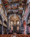 Detailed painted cathedral interior in Idstein, Germany, with intricate design. Royalty Free Stock Photo