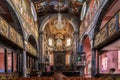 Detailed painted cathedral interior in Idstein, Germany, with intricate design. Royalty Free Stock Photo