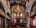 Detailed painted cathedral interior in Idstein, Germany, with intricate design. Royalty Free Stock Photo