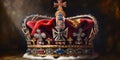 Detailed painting of Crown Jewels of the United Kingdom. Generative AI Royalty Free Stock Photo