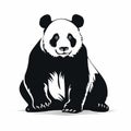 Detailed Panda Bear Silhouette: Clean Design With Strong Facial Expression