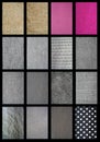 Detailed patterns of different fabrics