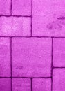 Detailed pavement pattern toned in electric pink