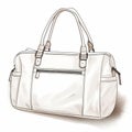 Detailed Penciling: White Handbag On White Background Royalty Free Stock Photo