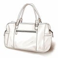 Detailed Penciling: White Handbag On White Background