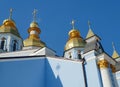 Detailed photo of beautiful Saint Michael`s golden-domed cathedral and monastery in Kiev