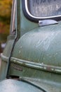 Detailed photo of the Morris Minor 1000 model car. This car was also known as the `woody wagon` and is a British design icon.