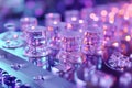 A detailed photograph capturing multiple varieties of glass up close, A microscopic view of nanobot technology, AI Generated