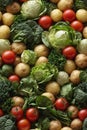 Detailed Photorealistic Seamless Pattern of Mixed Vegetables