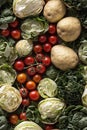 Detailed Photorealistic Seamless Pattern of Mixed Vegetables