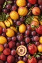 Detailed Photorealistic Seamless Patterns of Mixed Fruits Royalty Free Stock Photo