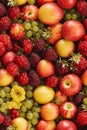 Detailed Photorealistic Seamless Patterns of Mixed Fruits Royalty Free Stock Photo