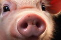 Detailed Pig face closeup farm. Generate Ai