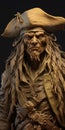 Detailed Pirate 3d Model With Textural Paint Effects By Tim Davy