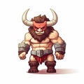 Detailed Pixel Art Of A Fierce Ogres In Realistic Fantasy Style