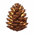 Detailed Pixeled Pinecone Isolated on White Background with Geometric Patterns in Brown Royalty Free Stock Photo