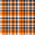 Detailed plaid pattern in orange, gray, and white. A classic textile design suitable for backgrounds, fabric design, apparel, and Royalty Free Stock Photo