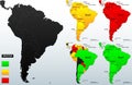 Detailed political map of South America