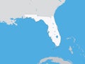 Detailed Political Map of the US Federal State of Florida