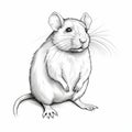 Detailed Rat Vector Illustration In The Style Of Arthur Sarnoff