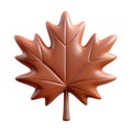 Realistic chocolate maple leaf candy isolated on white background Royalty Free Stock Photo