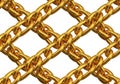 Seamless pattern of interlocking golden chain links on a white background. isolated on white background Royalty Free Stock Photo