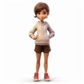 Detailed And Realistic Disney Animation Of A Girl In Shorts And Hood