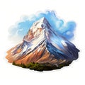 Detailed Realistic Mount Logan Sticker - Vibrant Post-impressionism Design