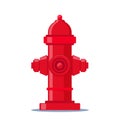 Detailed Red Fire Hydrant. Outdoor Equipment Firefighter Department Service. Vector illustration