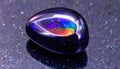 Obsidian Gemstone Macro Texture with Glossy Black Surface Royalty Free Stock Photo