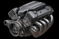 High-performance engine with sleek design in a black background environment Royalty Free Stock Photo