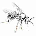 Detailed Science Fiction Wasp Vector Sketch And Art