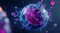 Detailed scientific illustration of a cancer cell highlighting its structure and characteristics Royalty Free Stock Photo
