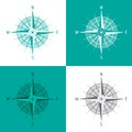 Detailed set Compass Windrose on white Royalty Free Stock Photo